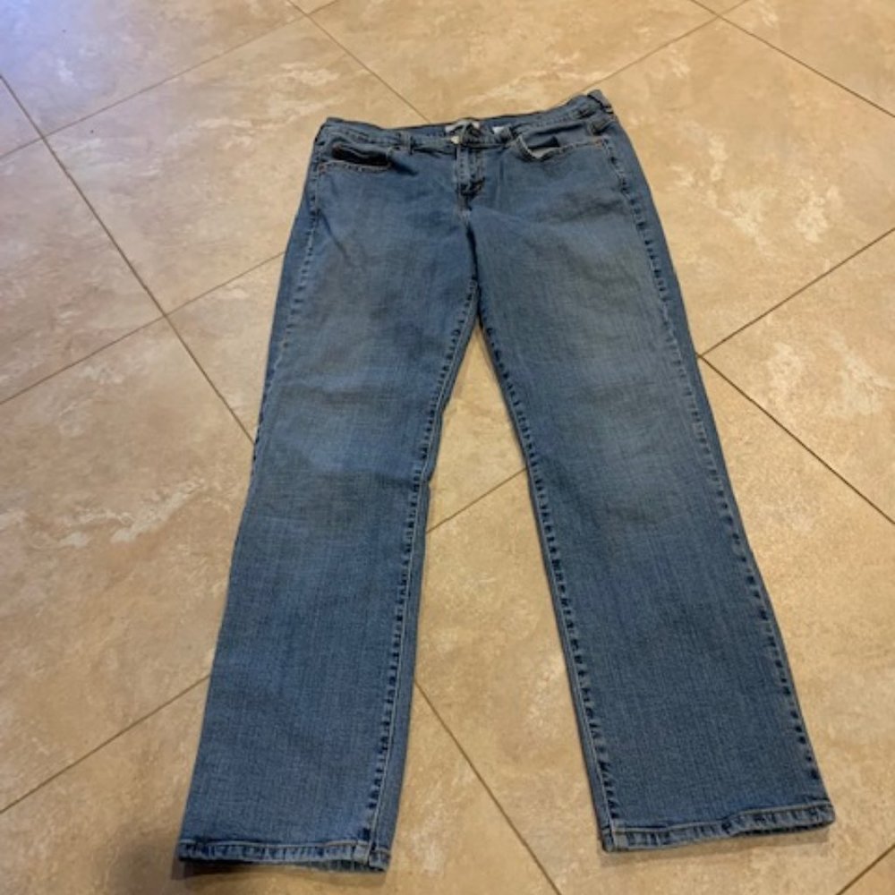 levi's 505 denim straight leg jeans size 14